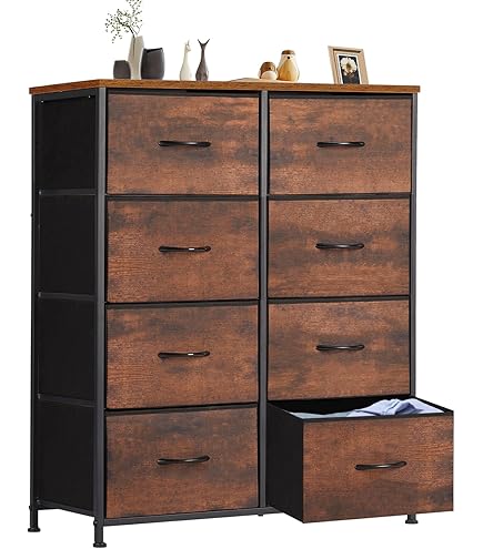 Sweet crispy 4-Drawer Fabric Dresser – Brown
