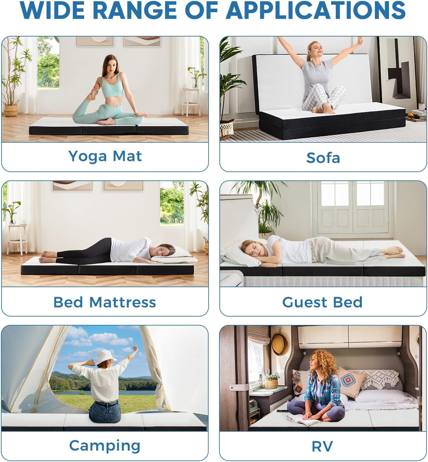 Sweetcrispy Twin XL Size Tri-Fold Memory Foam Mattress