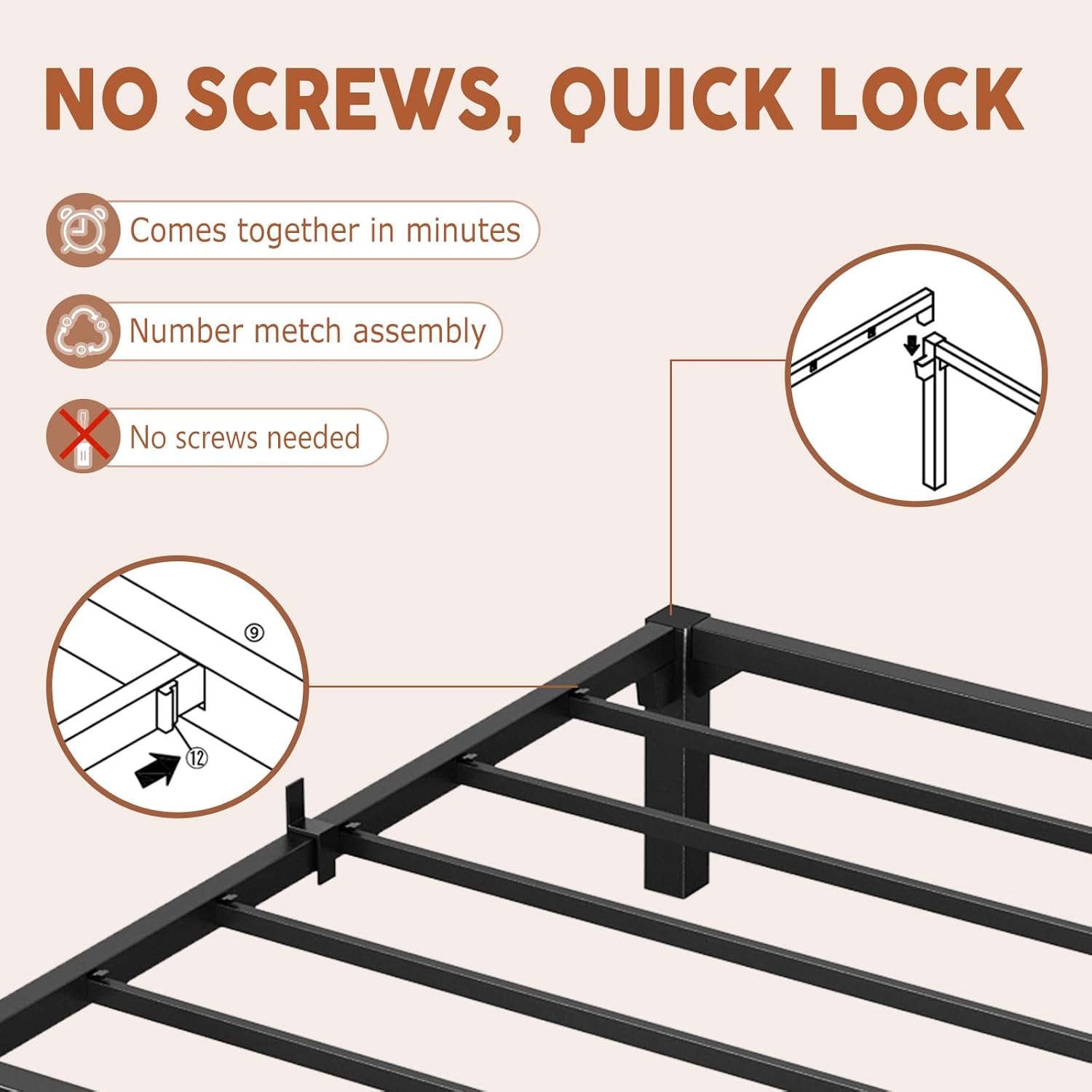 GAOMON Bed Frame Twin Size