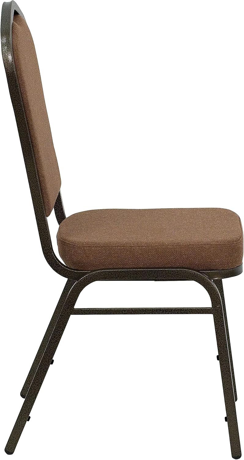 Flash Furniture HERCULES Series Crown Back Stacking Banquet Chair in Coffee Fabric