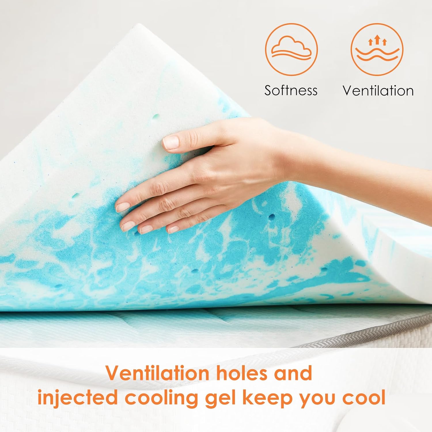 Sweetcrispy Mattress Topper King 3 Inch Thick Memory Foam Gel