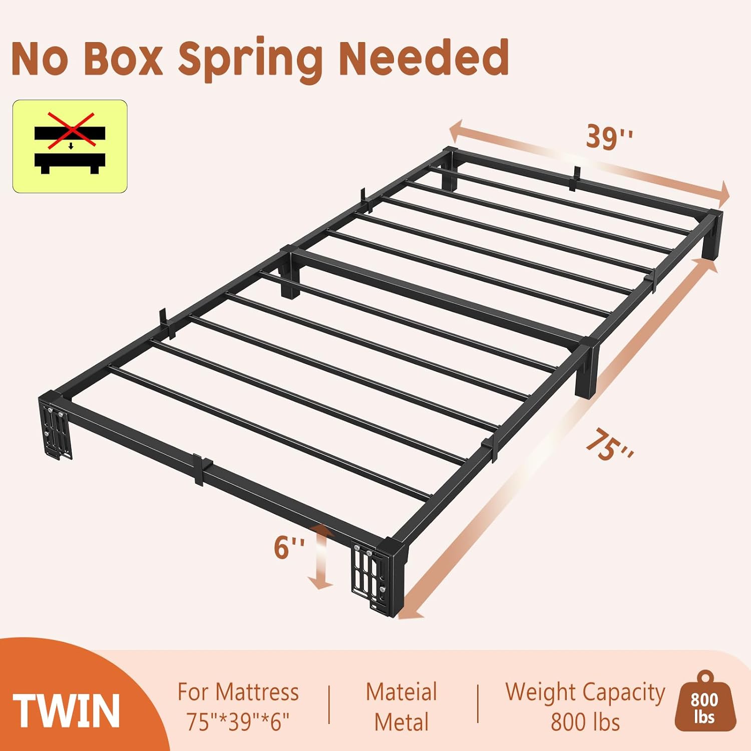 GAOMON Bed Frame Twin Size