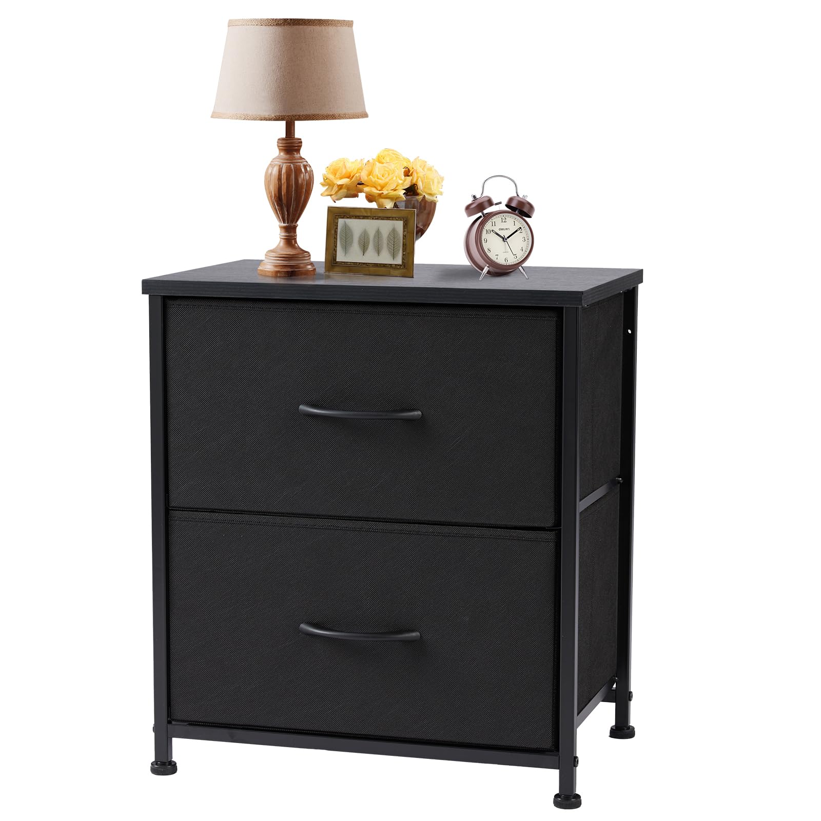 Sweetcrispy 2-Drawer Nightstand – 20'' Wooden Top