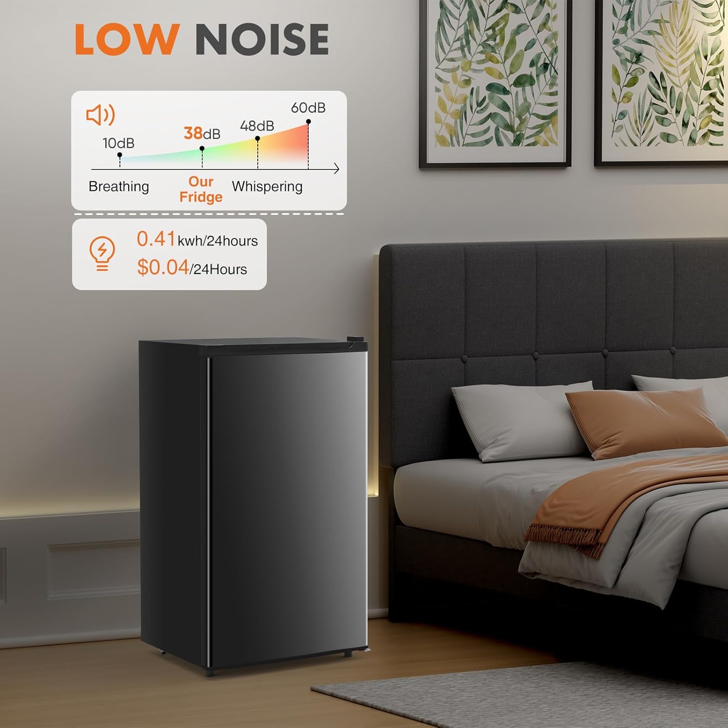 Sweetcrispy Mini Fridge with Freezer