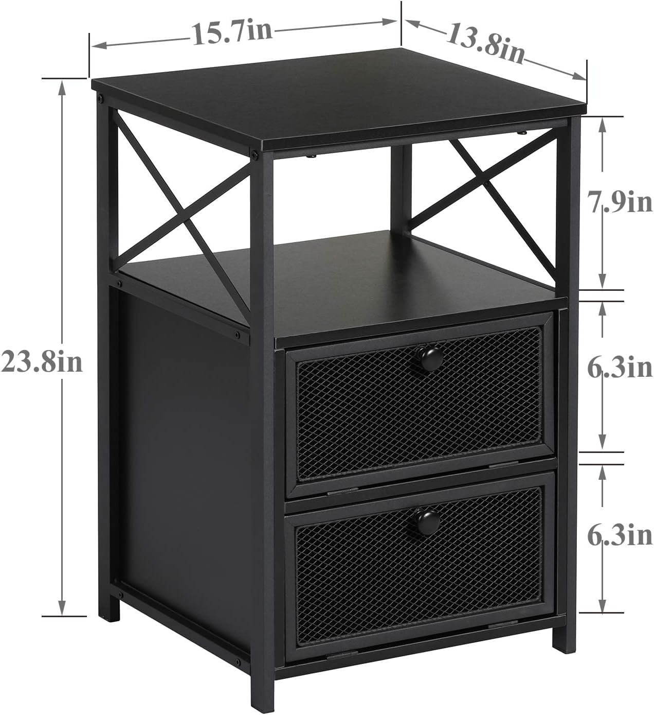 VECELO Nightstand End Table with flip Drawer