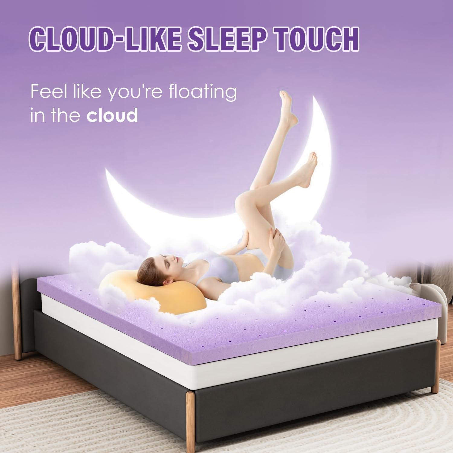 BedsPick 2 Inch Mattress Topper Twin XL Memory Foam