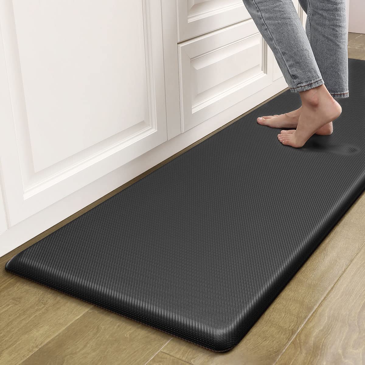 Art3d 20'' x 39'' Black Cushioned Anti-Fatigue Kitchen Mat