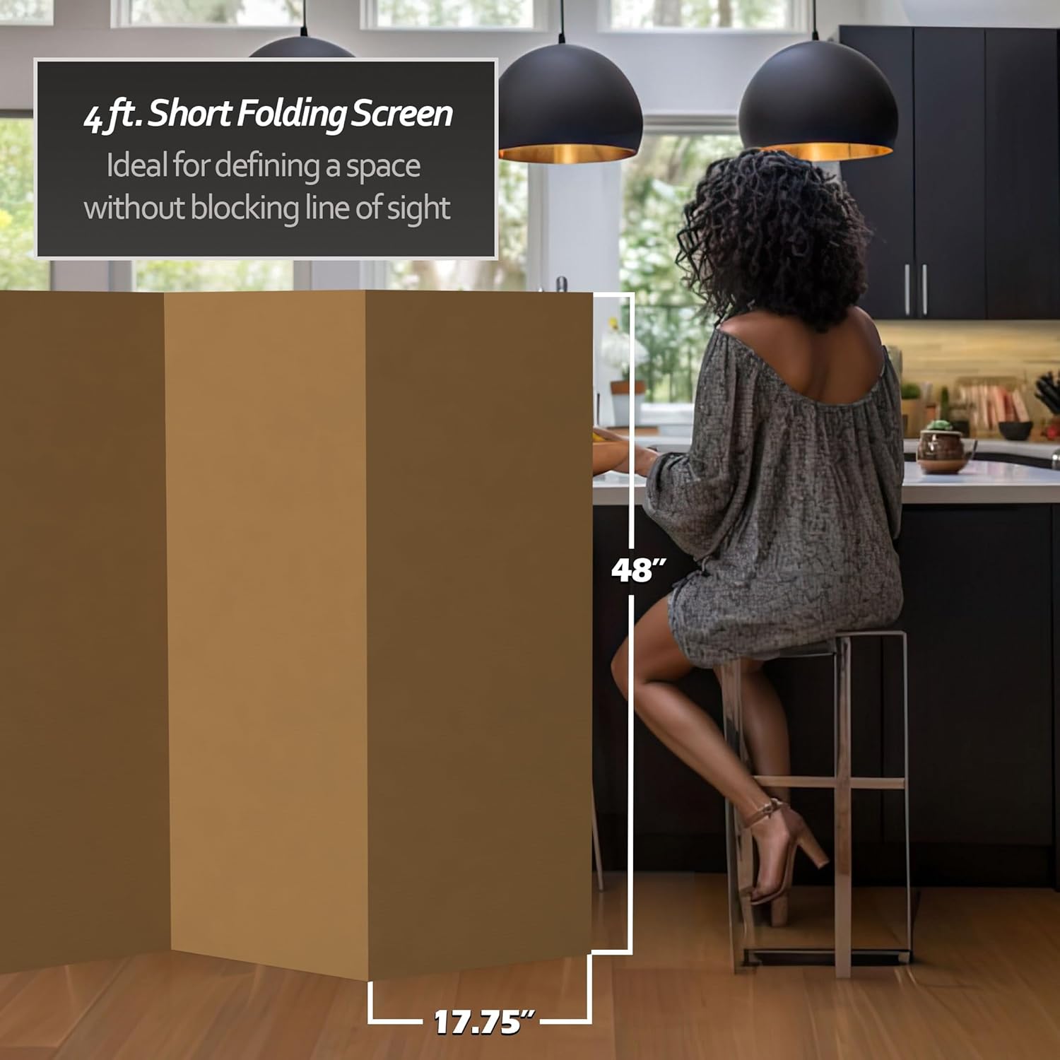 4 ft. Short Brown Temporary Cardboard Folding Screen