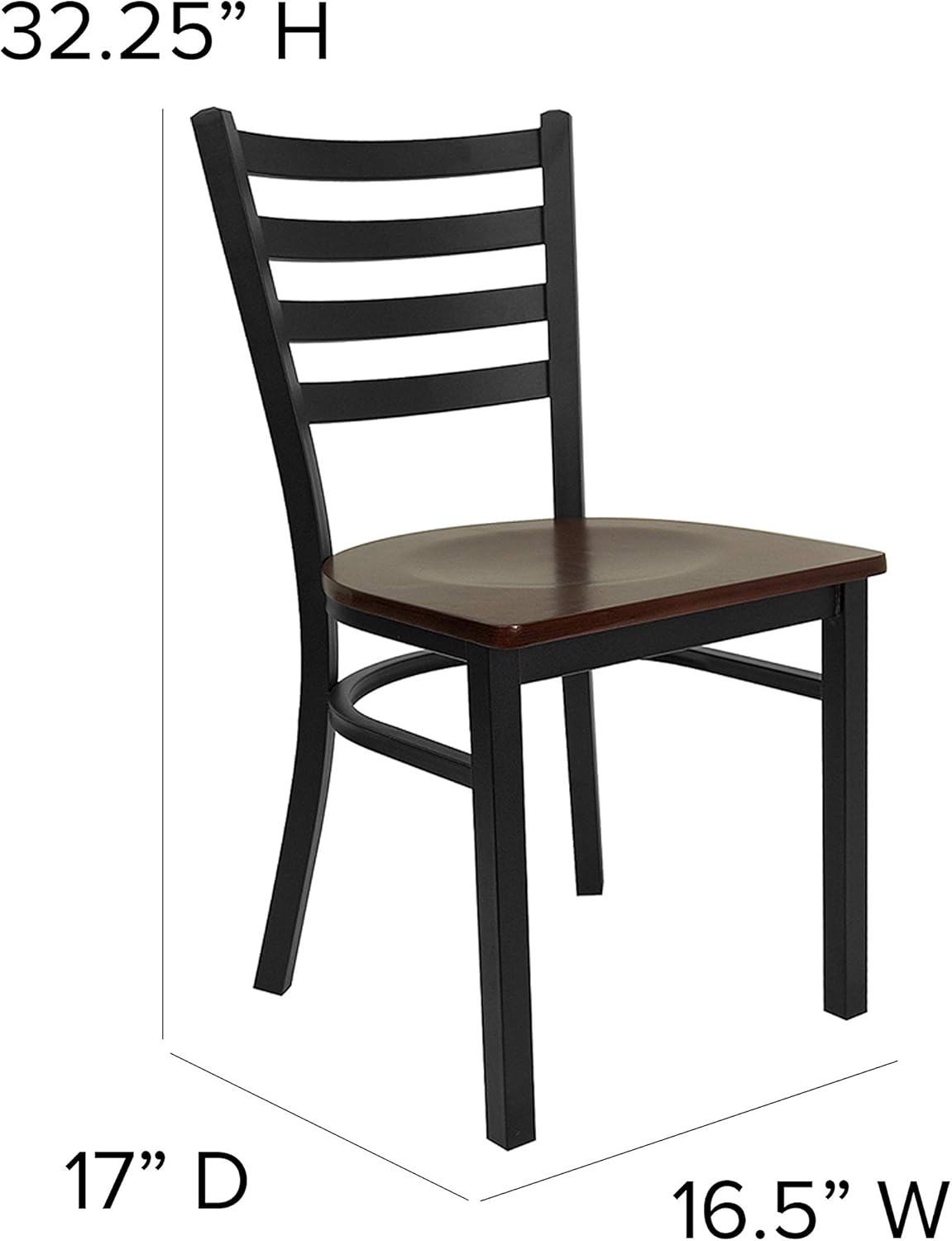 Flash Furniture HERCULES Series Black Ladder Back Metal Restaurant Chair