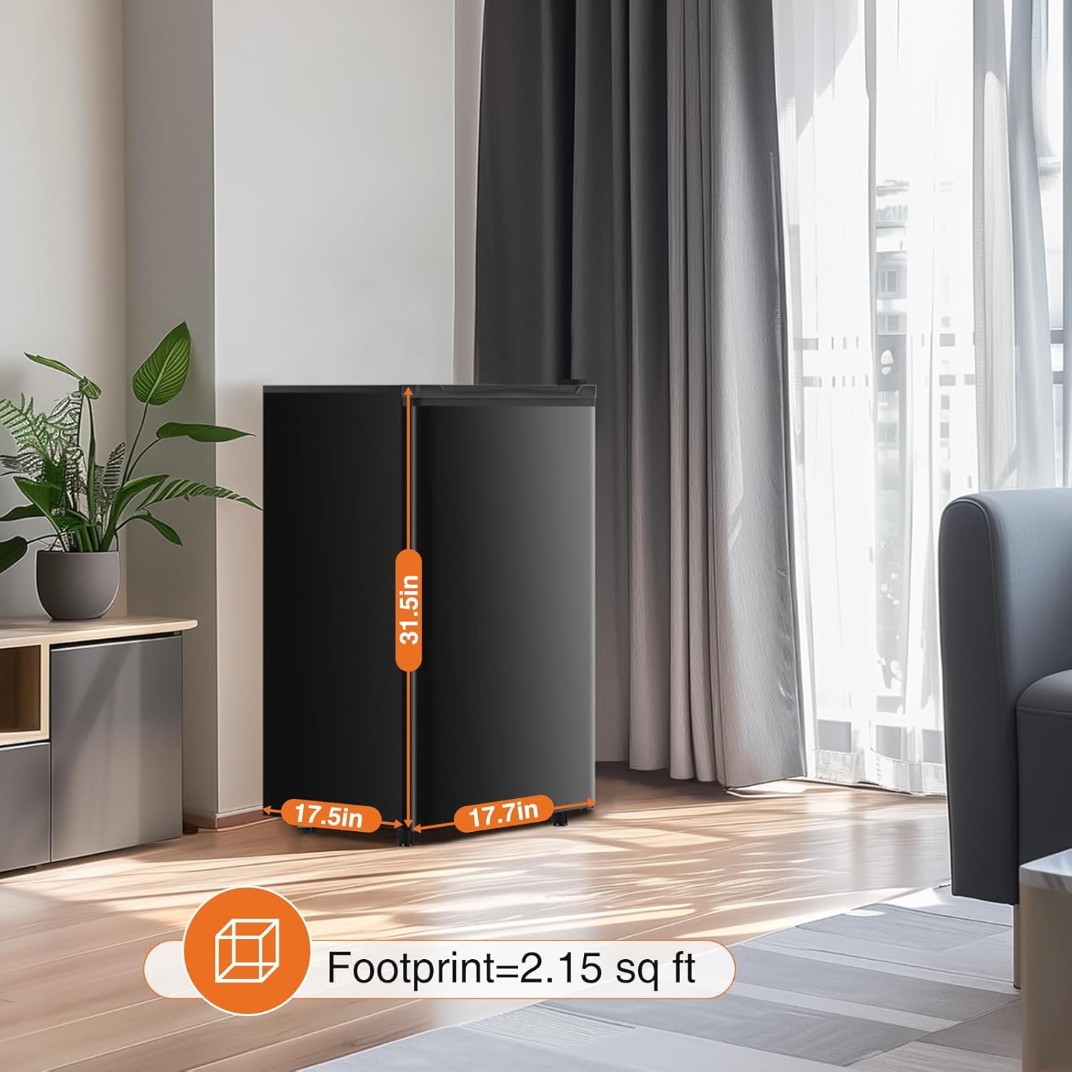 Sweetcrispy Mini Fridge with Freezer