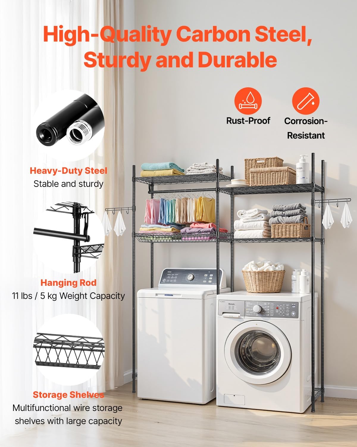 VEVOR Over The Washer and Dryer Storage Shelf