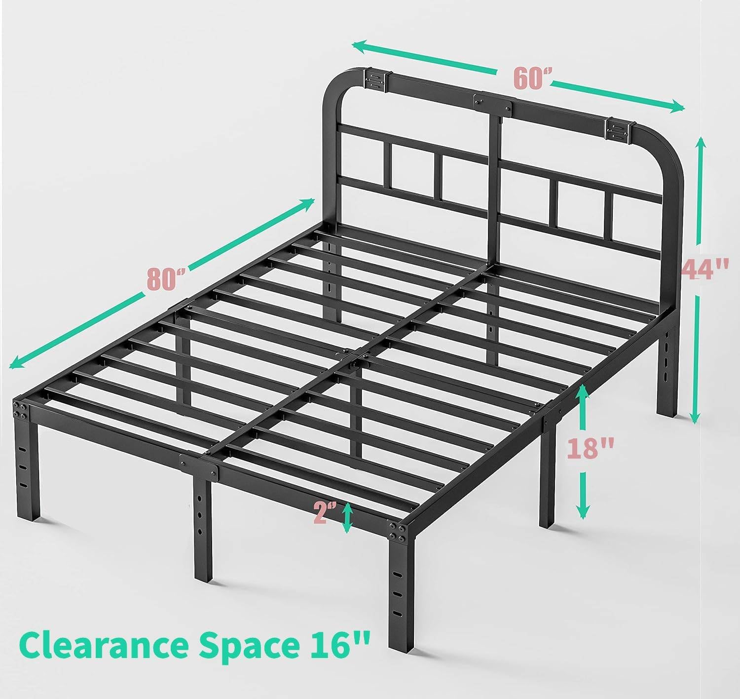 ZIYOO Queen Size Bed Frame with Headboard