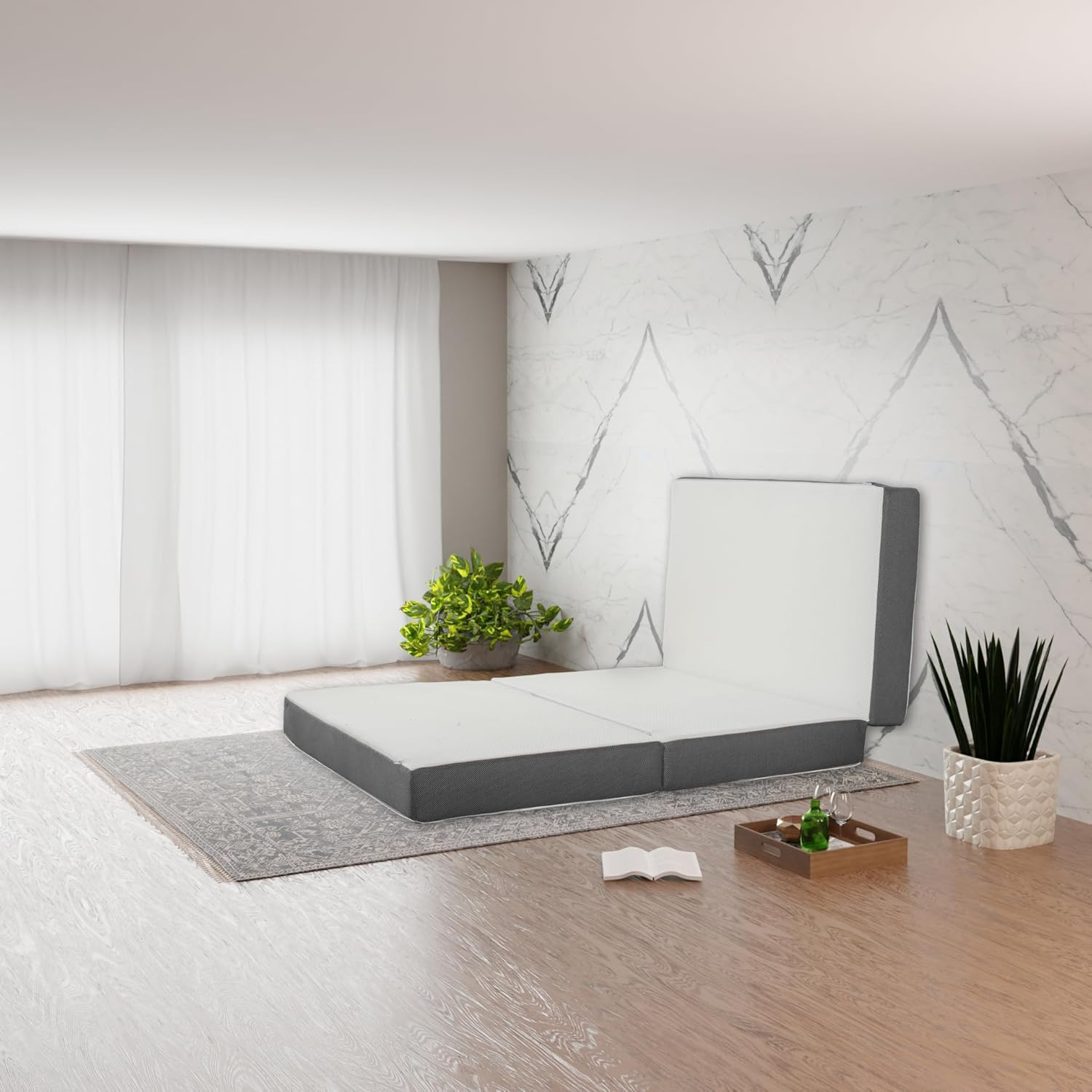 Greaton, 5-Inch Tri-Folding Gel Memory Foam Portable Floor Mattress