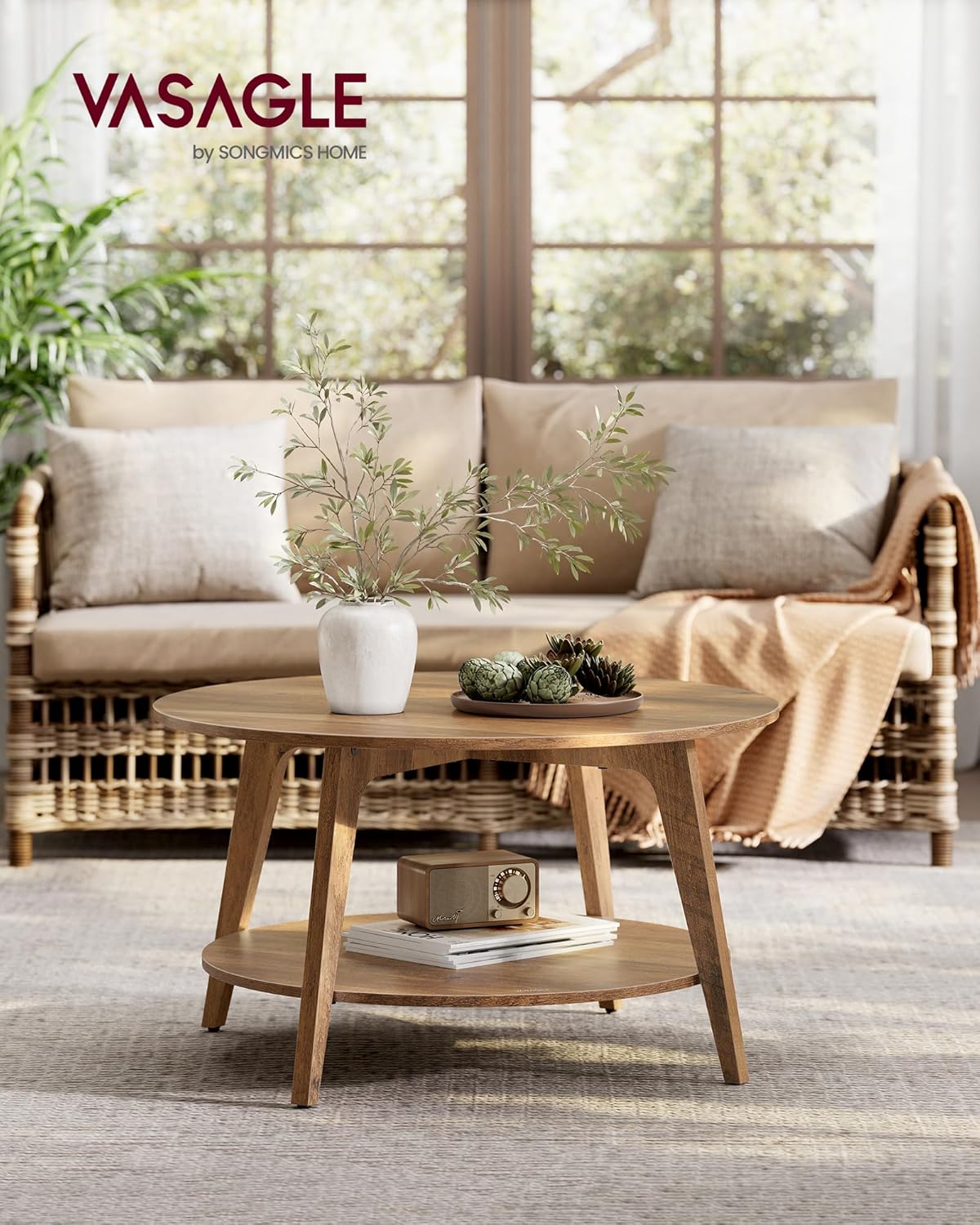 VASAGLE Round Coffee Table