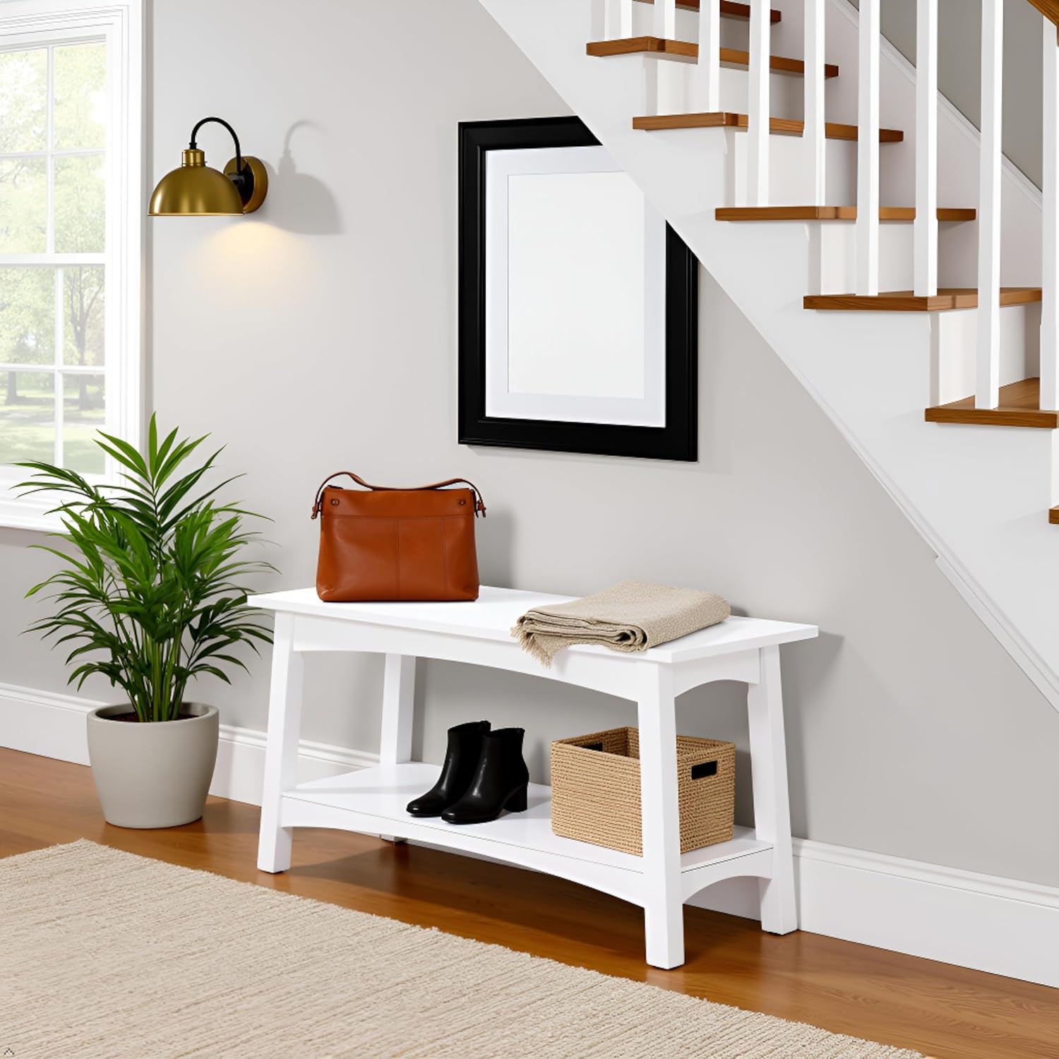 Alaterre Furniture Craftsbury 36" W Wood Entryway Bench