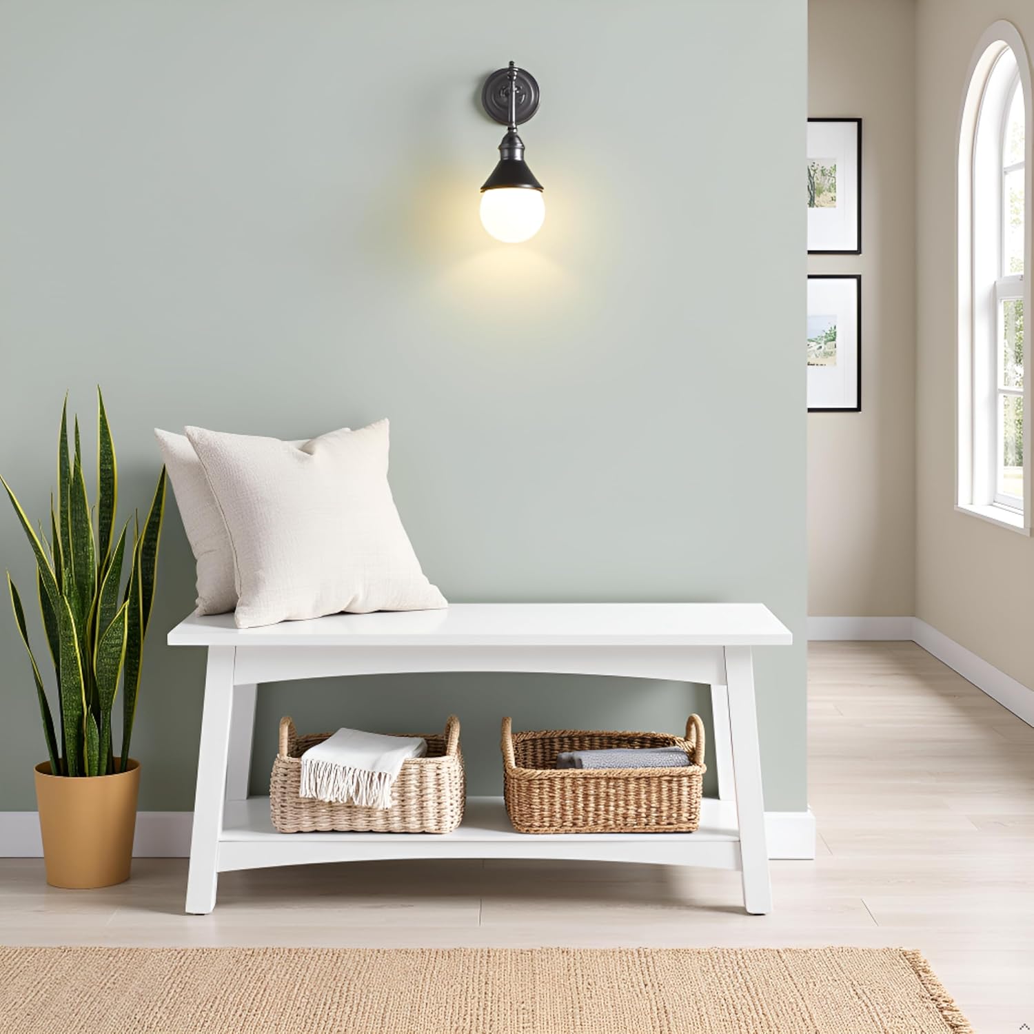 Alaterre Furniture Craftsbury 36" W Wood Entryway Bench