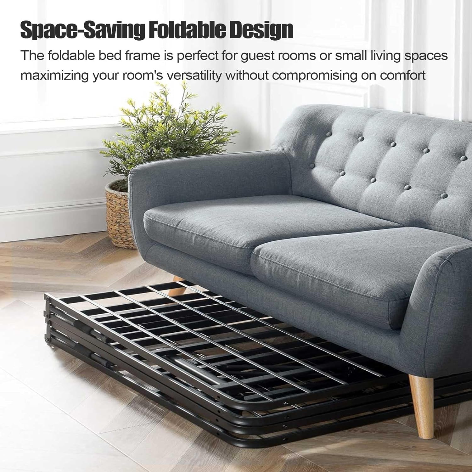 ZIYOO Heavy Duty Full Size Folding Bed Frame