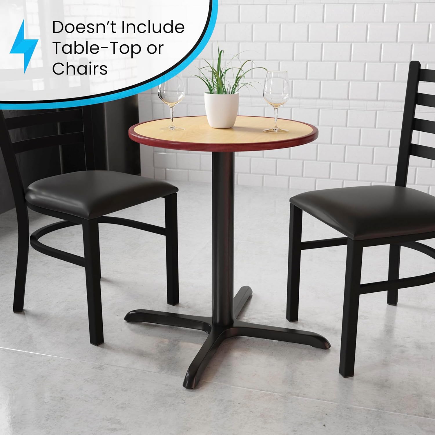 Flash Furniture Black 30x30 Table HT X-Base chair