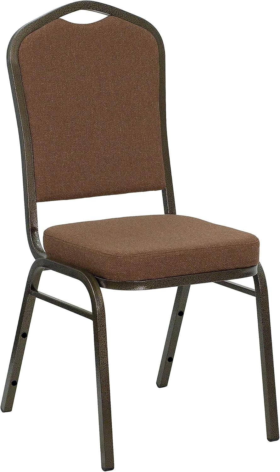 Flash Furniture HERCULES Series Crown Back Stacking Banquet Chair in Coffee Fabric