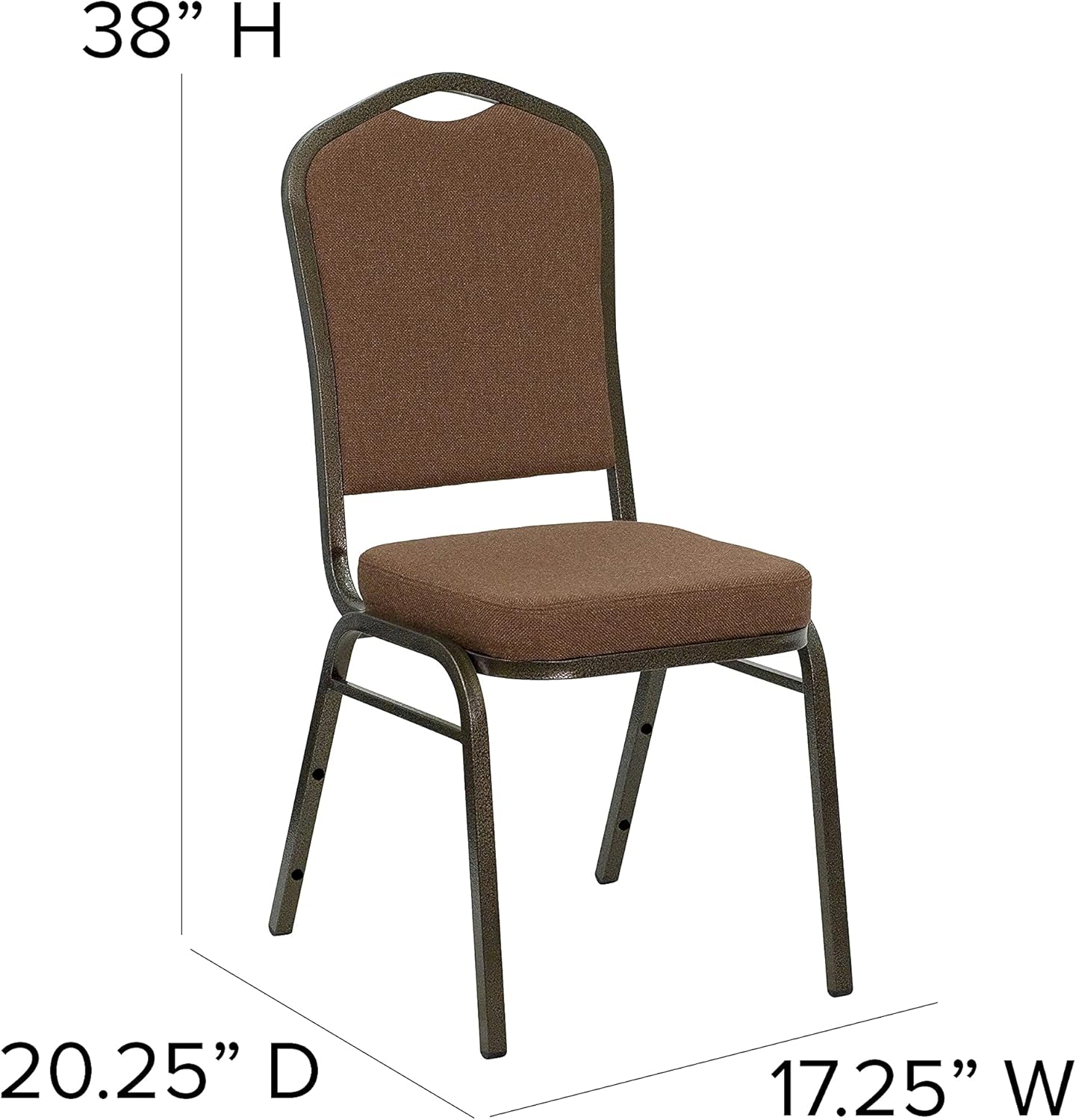 Flash Furniture HERCULES Series Crown Back Stacking Banquet Chair in Coffee Fabric