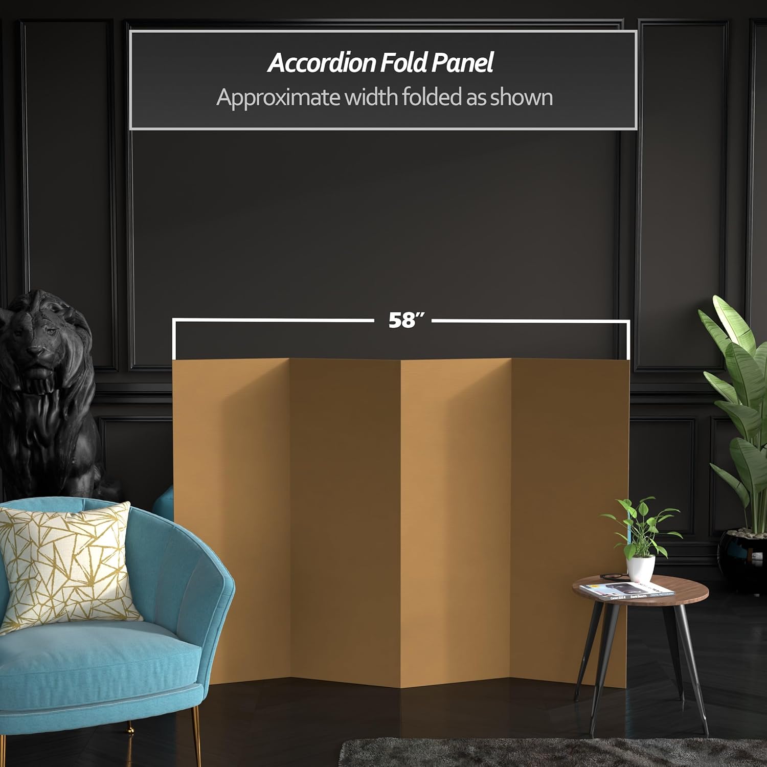 4 ft. Short Brown Temporary Cardboard Folding Screen