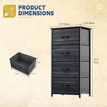 DWVO 4-Drawer Fabric Dresser – Bedroom & Living Room