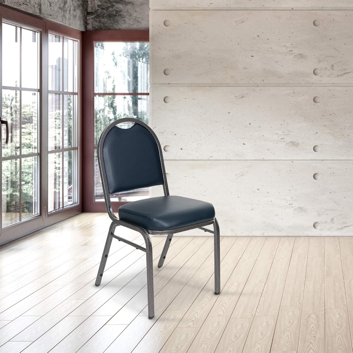 OEF Furnishings (Pack of 2) Premium Vinyl Upholstered Stack Banquet Chair