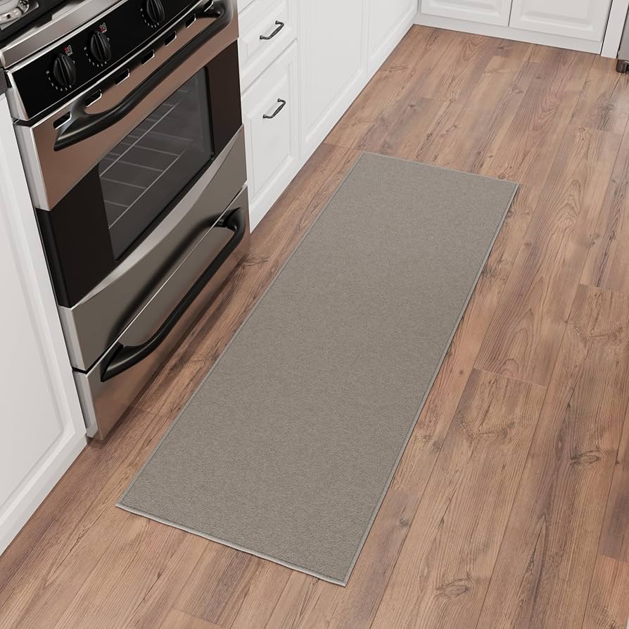 Sweet Home Stores 2' x 9' Gray Non-Slip Runner Rug