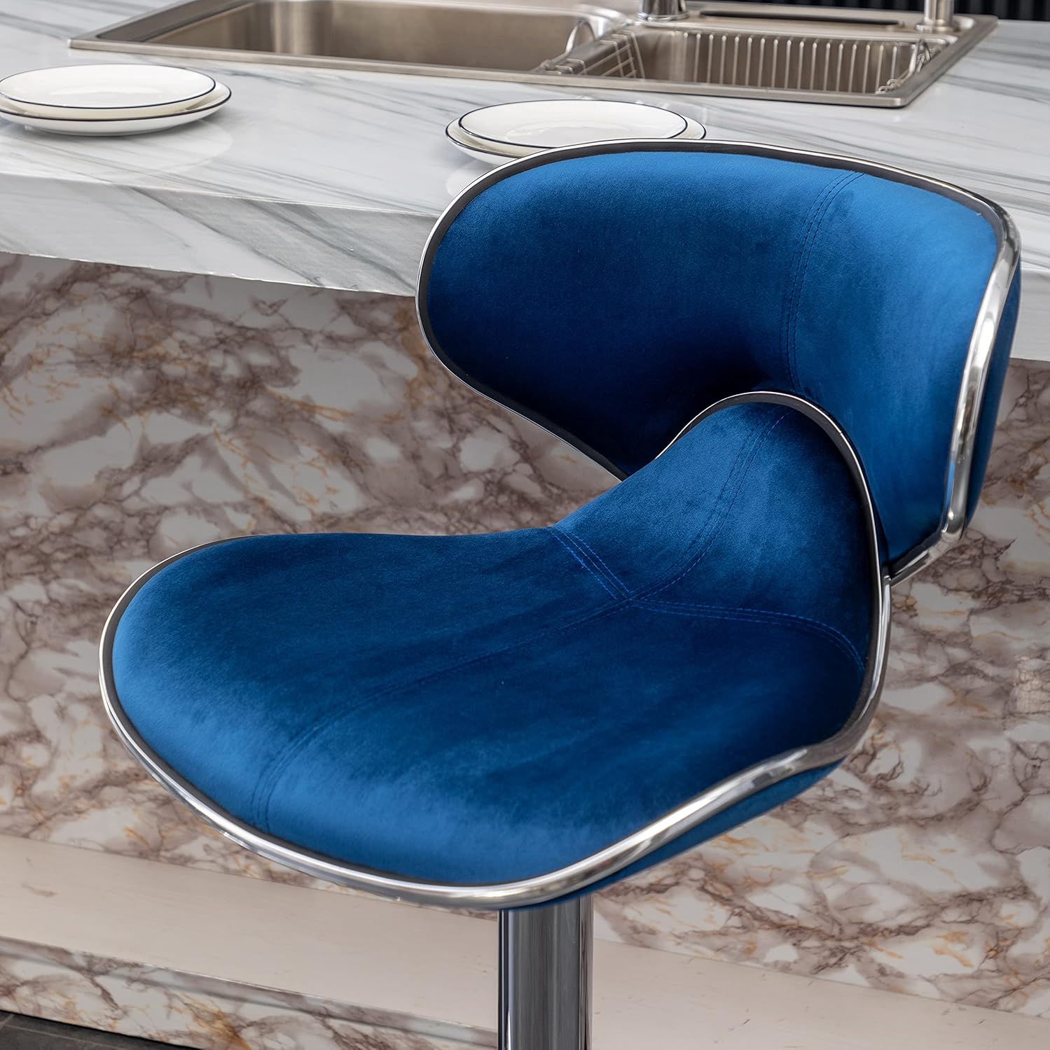 Roundhill Furniture Upholstered Adjustable Swivel Barstool