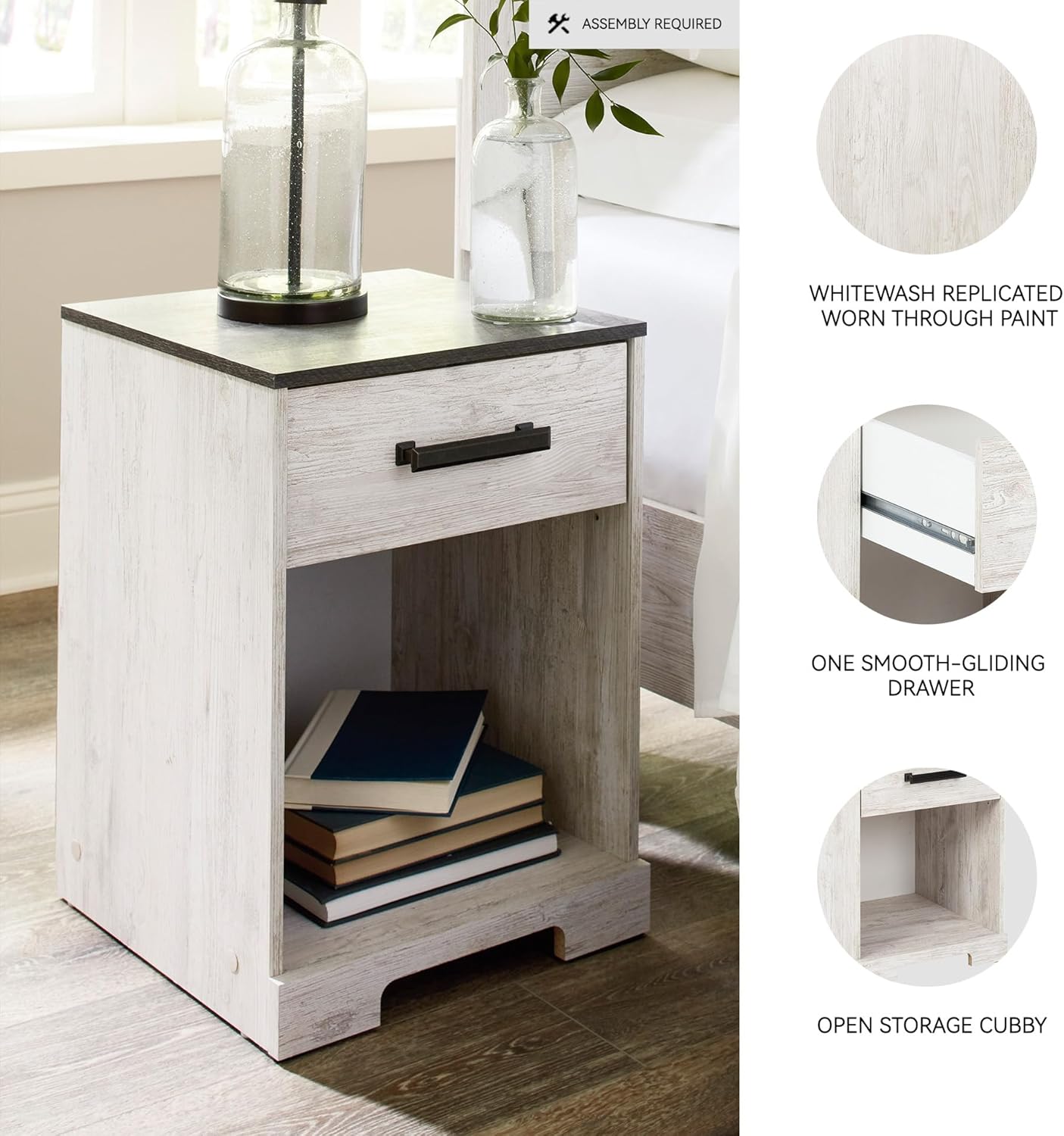 Signature Design by Ashley Shawburn Farmhouse 1 Drawer Night Stand