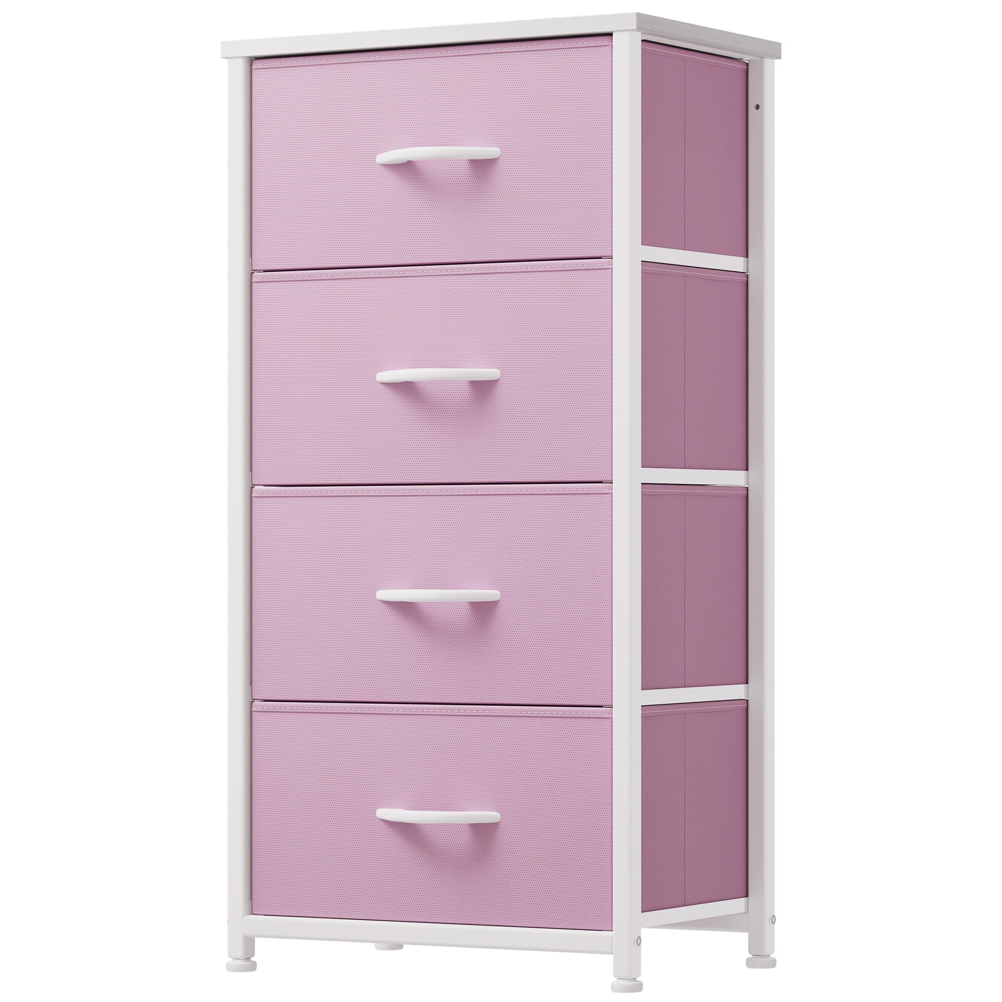DWVO 4-Drawer Fabric Dresser – Purple