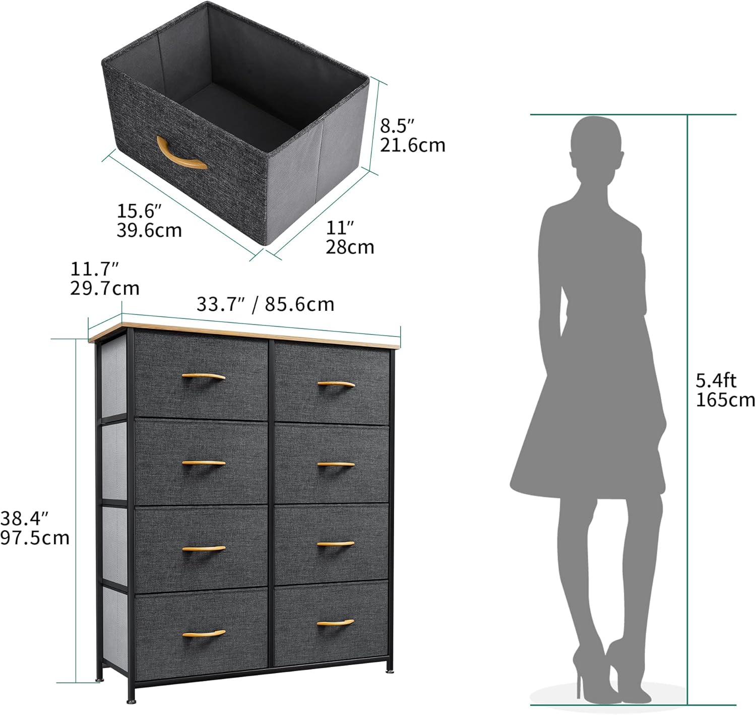 YITAHOME 8 Drawers Fabric Dresser