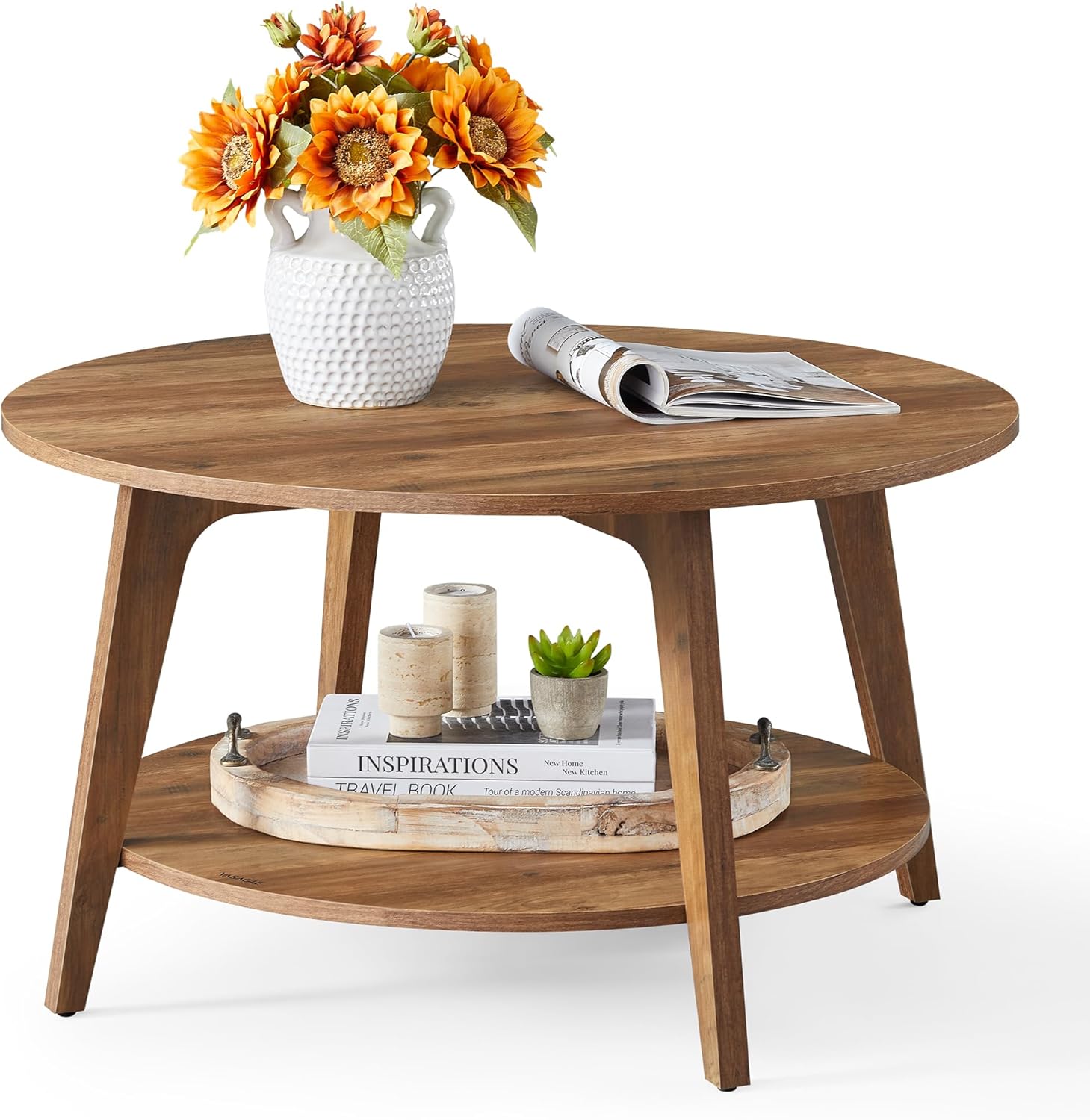 VASAGLE Round Coffee Table