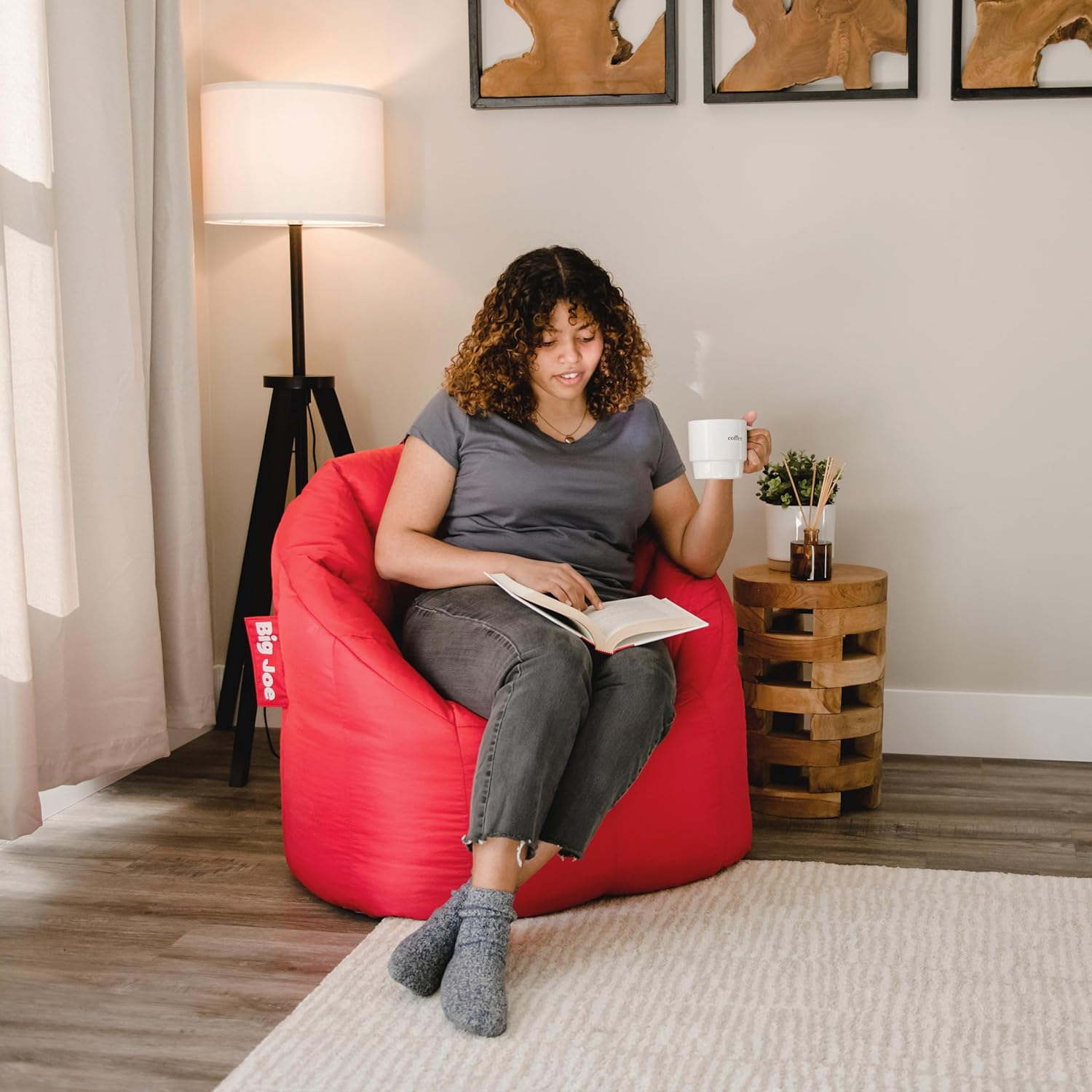 Big Joe Milano Beanbag Chair Red Smartmax