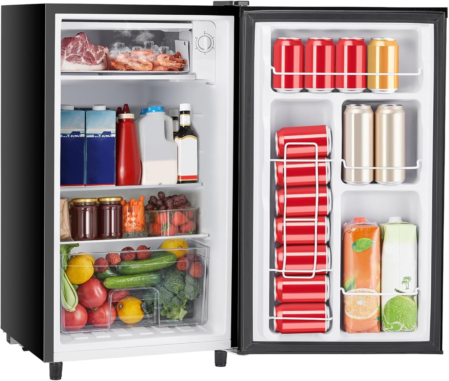 Sweetcrispy Mini Fridge with Freezer