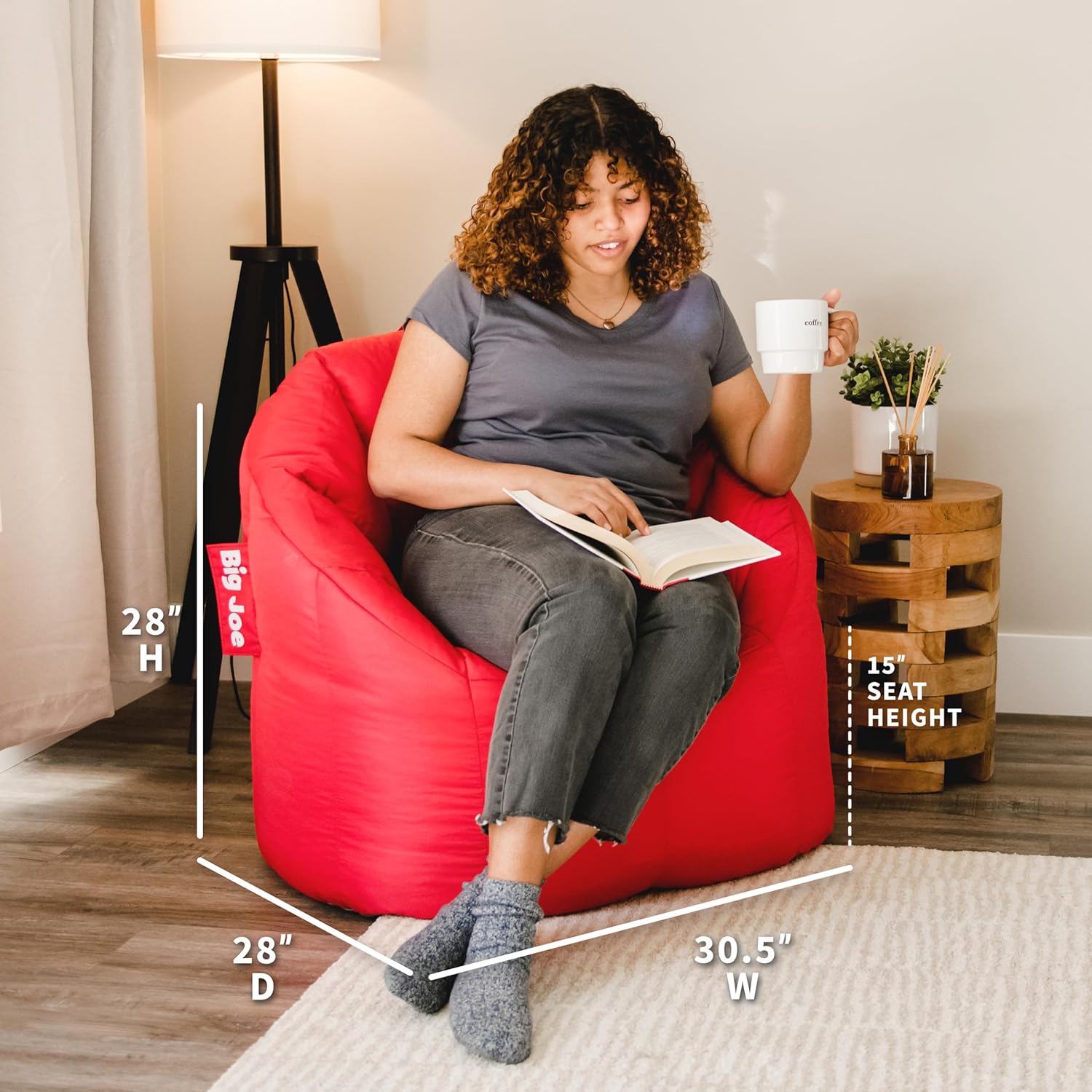 Big Joe Milano Beanbag Chair Red Smartmax