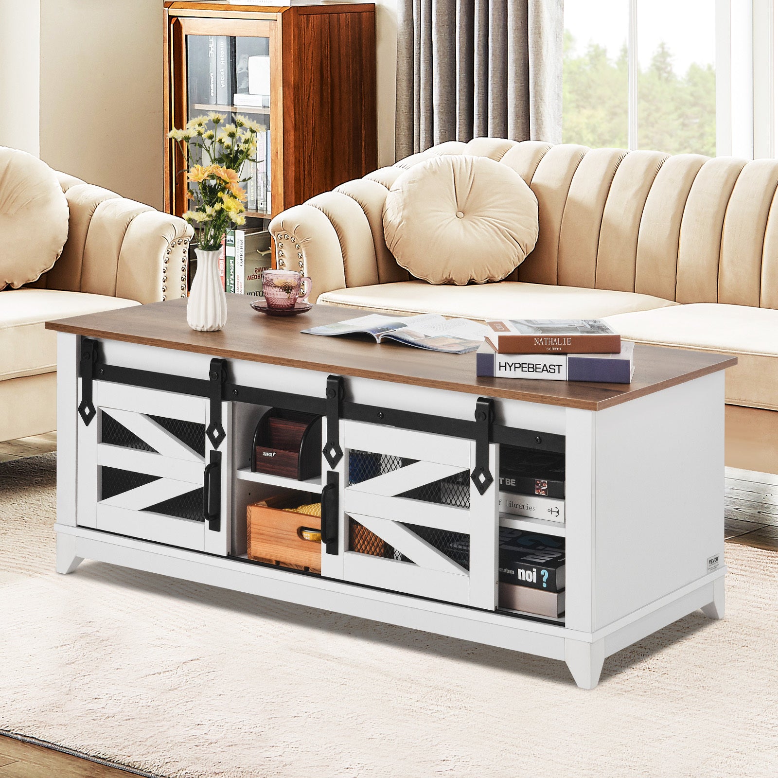 VEVOR 48" Farmhouse Coffee Table