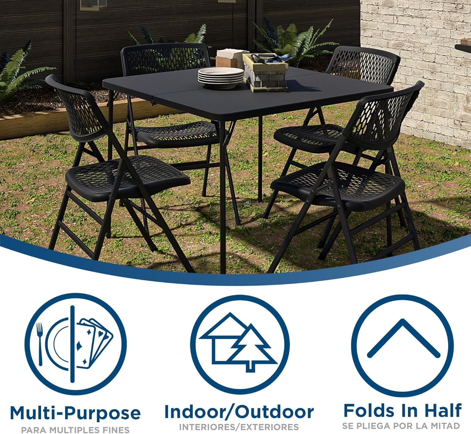 CoscoProducts Fold-in-Half Card Table