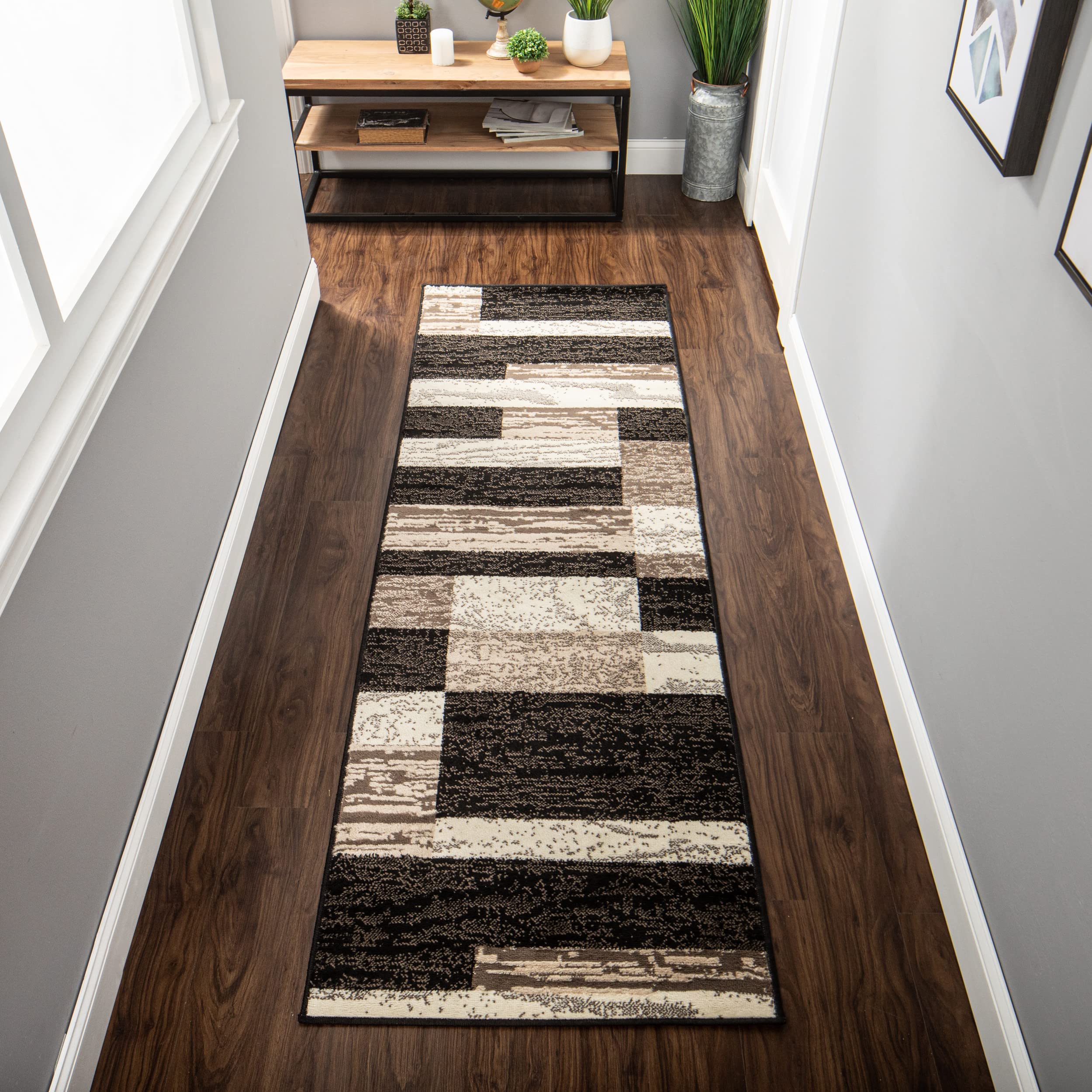 Superior Rockwood 2' x 11' Chocolate Indoor Runner Rug