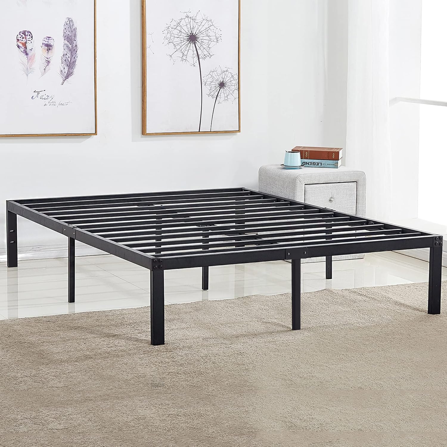 VECELO 14 Inch Queen Metal Platform Bed Frame