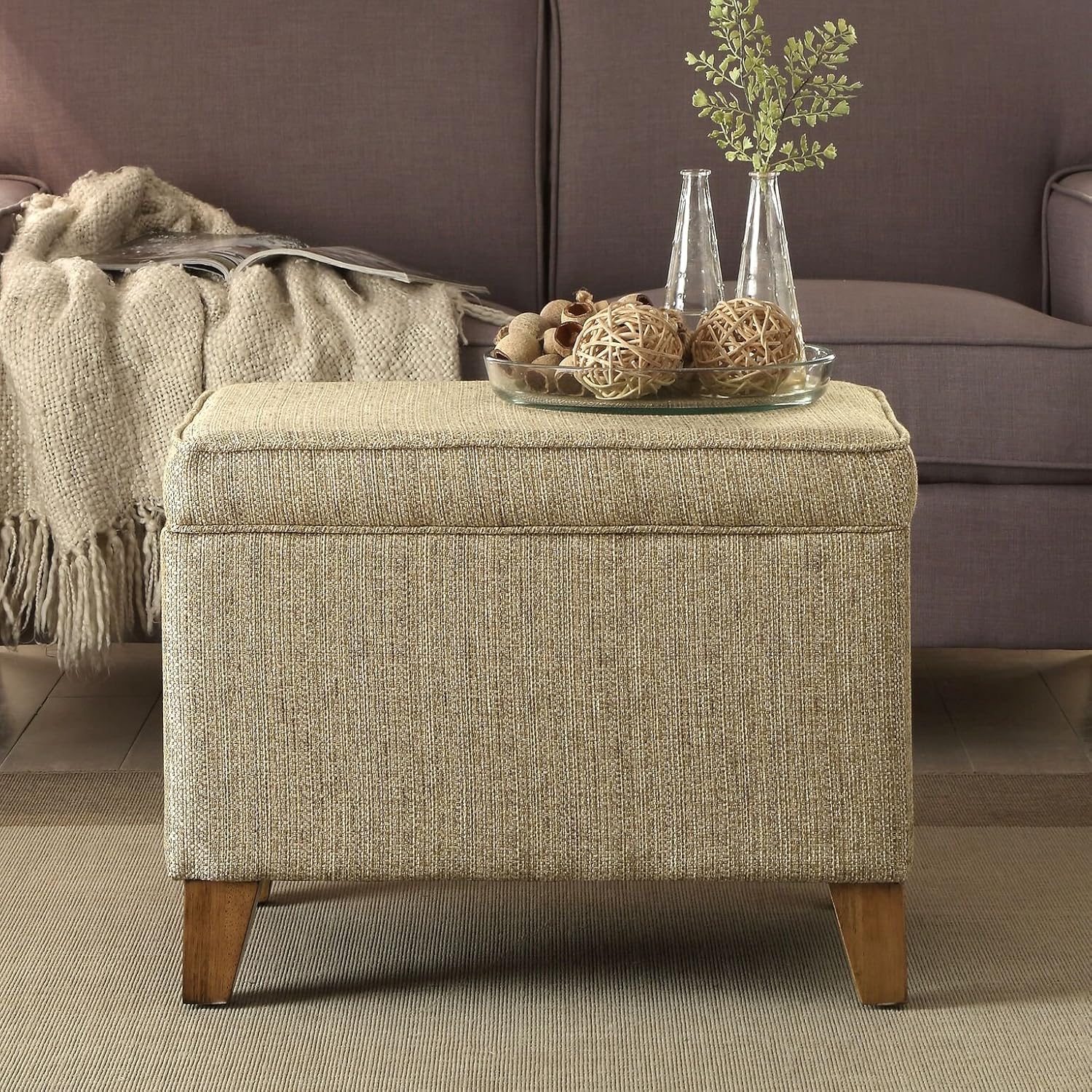 Homepop Home Decor Ottoman with Storage for Living Room &Bedroom