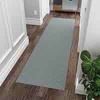 Sweet Home Stores 2' x 9' Gray Non-Slip Runner Rug