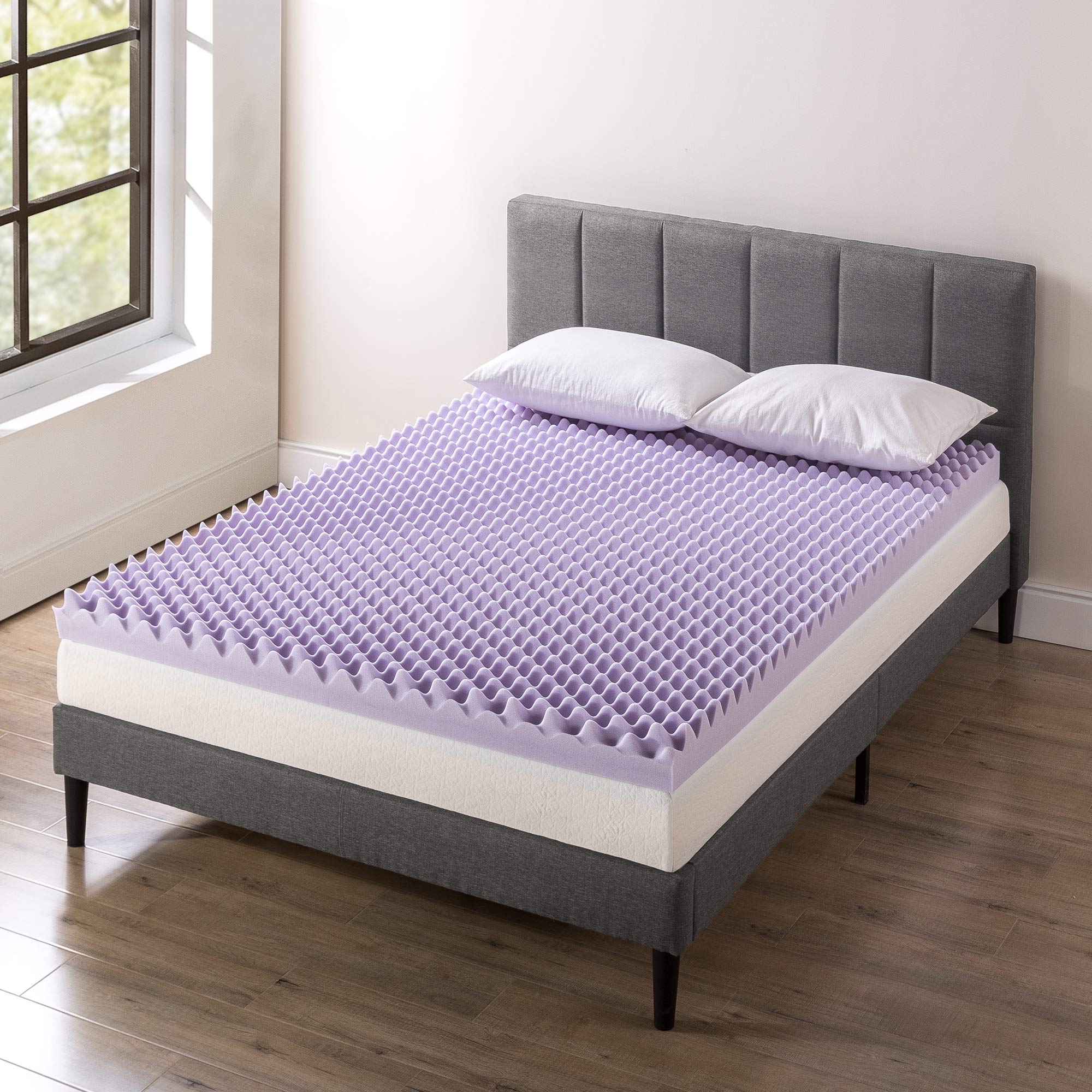 Best Price 3'' Egg Crate Memory Foam Mattress Topper – Twin, Lavender
