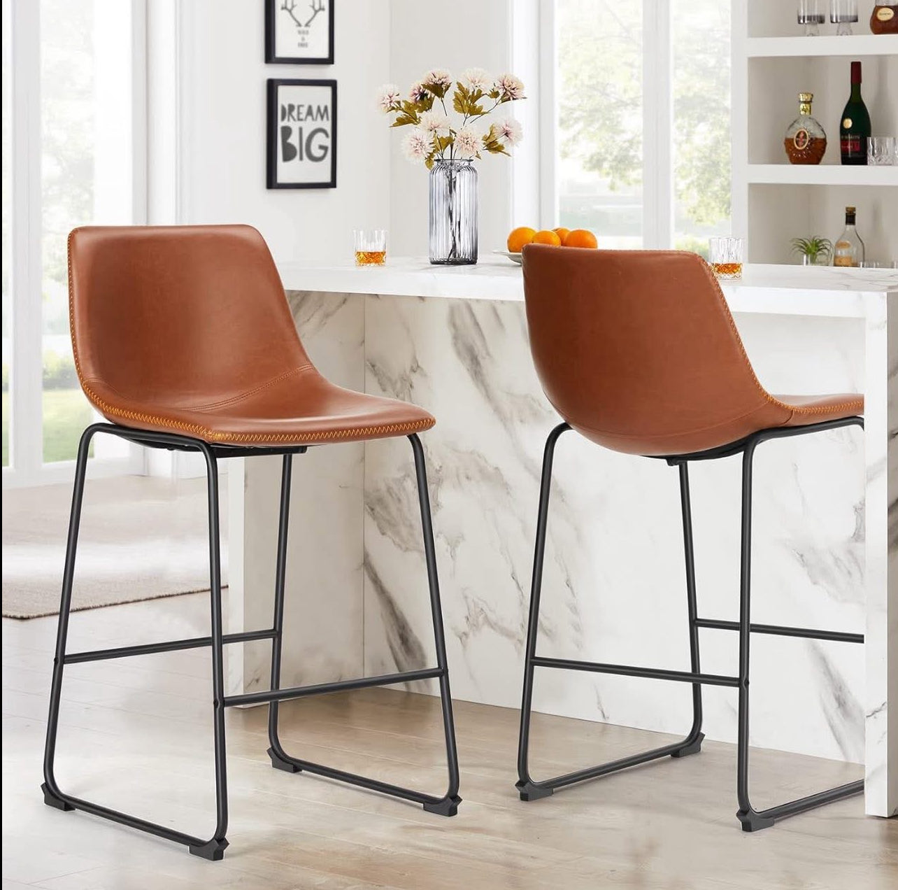 Sweetcrispy Counter Height Bar Stools Set of 4