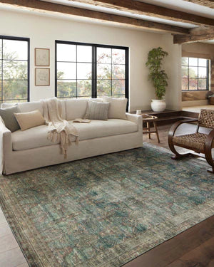 Loloi Magnolia Banks BAN-01 Ocean/Spice Accent Rug 2' x 5