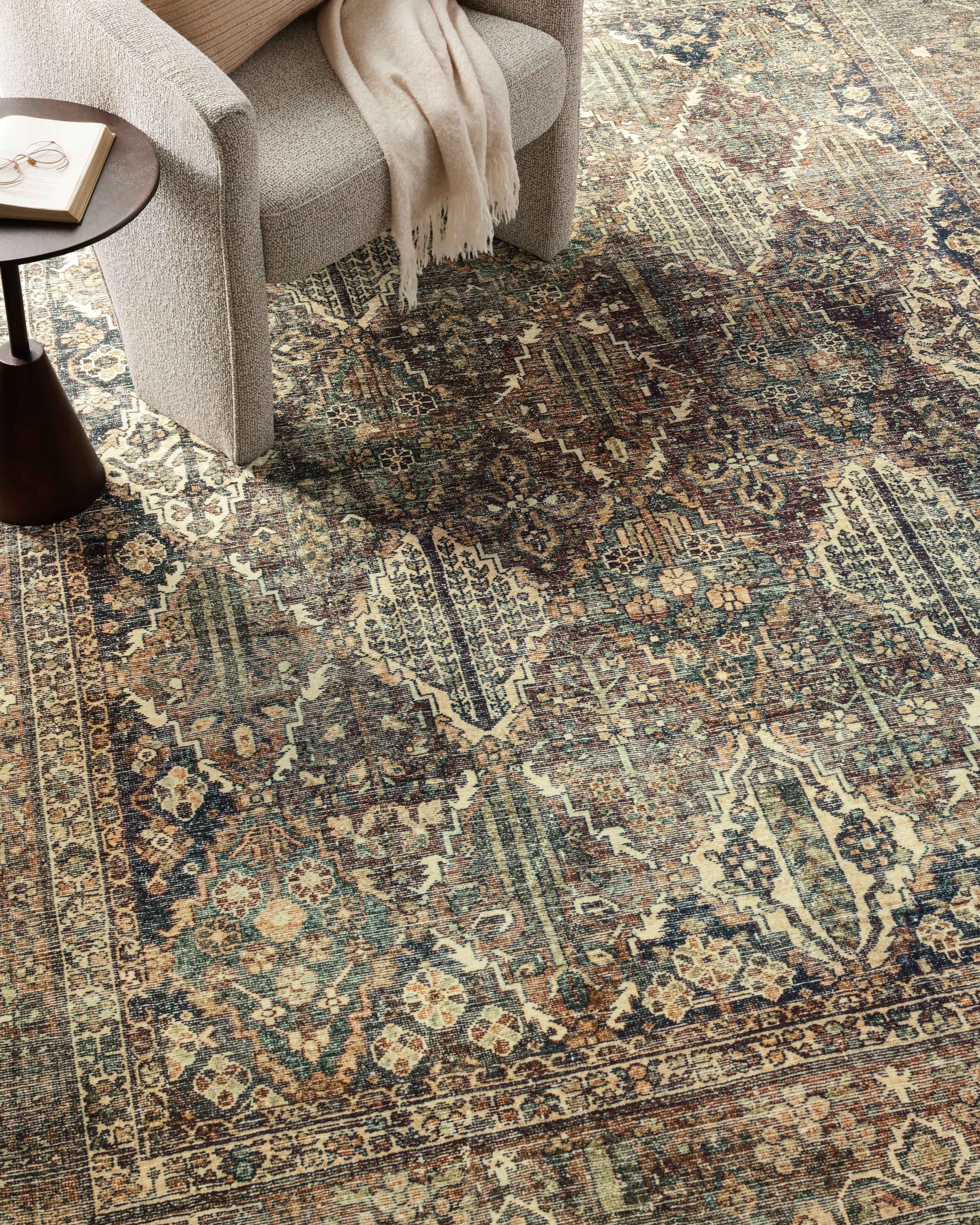 Loloi Magnolia Banks BAN-01 Ocean/Spice Accent Rug 2' x 5