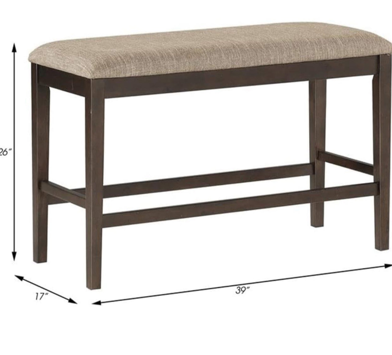 Lexicon Balin Counter Height Wood Bench in Brown