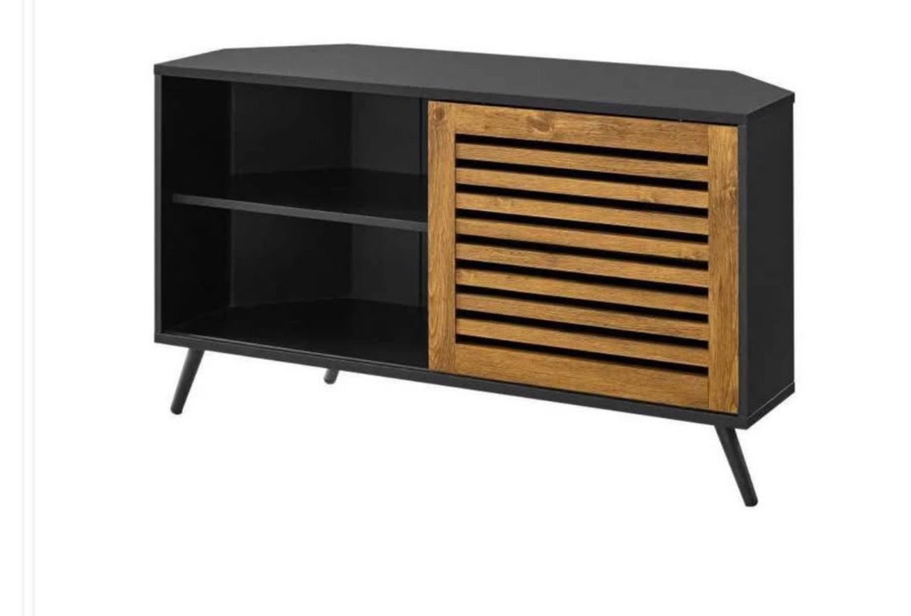 Sliding Slat Door Corner TV
Stand
