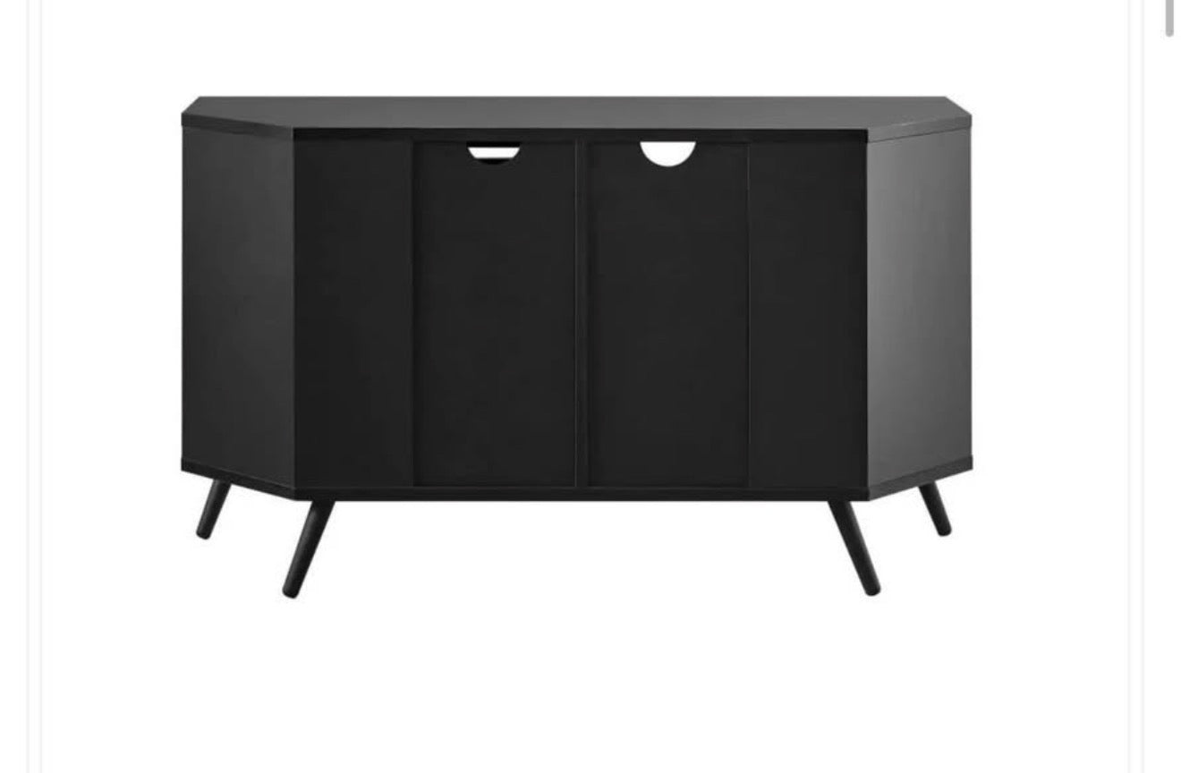 Sliding Slat Door Corner TV
Stand