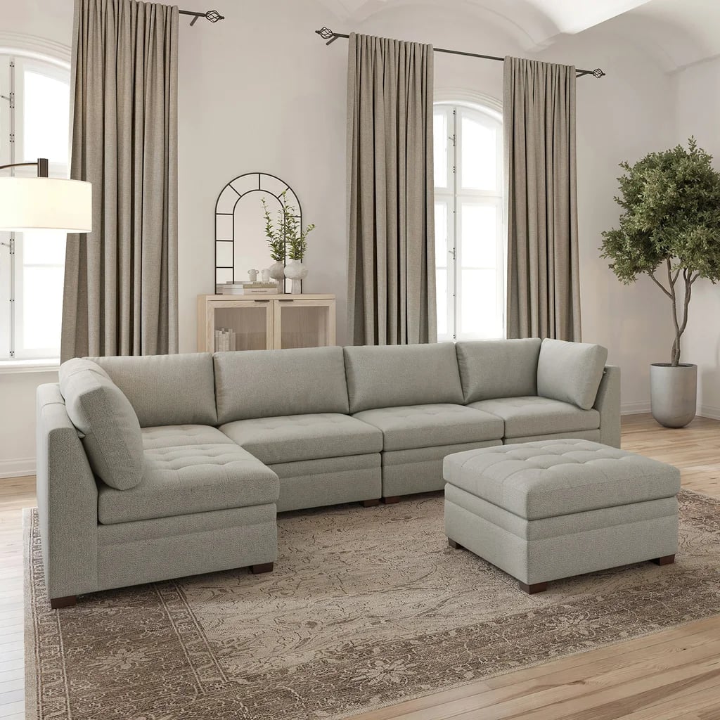 6-piece Boucle with Storage Ottoman